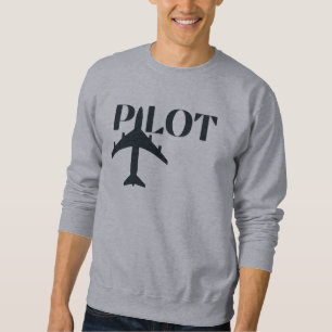 Pilot Typography & Aeroplane, Minimalist, Simple Sweatshirt
