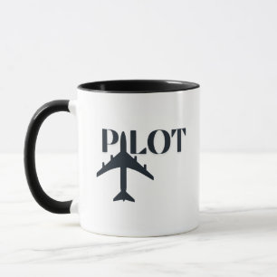 Pilot Typography & Aeroplane,Simple,Minimalist Mug