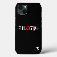 Pilot Typography & Jet aeroplane,Monogrammed,Simpl