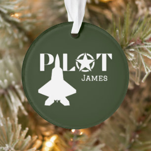 Pilot Typography & Military aeroplane, Minimalist Ornament