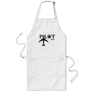 Pilot Typography Military Aeroplane, Personalised Long Apron