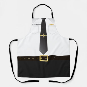 Pilot Uniform Captain Name Novelty Apron