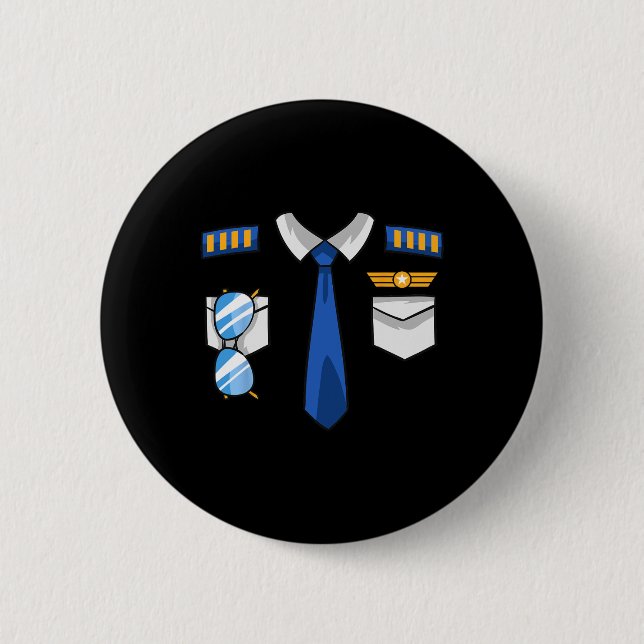 Pilot Uniform Costume Aeroplane Aviator Aviation H 6 Cm Round Badge (Front)