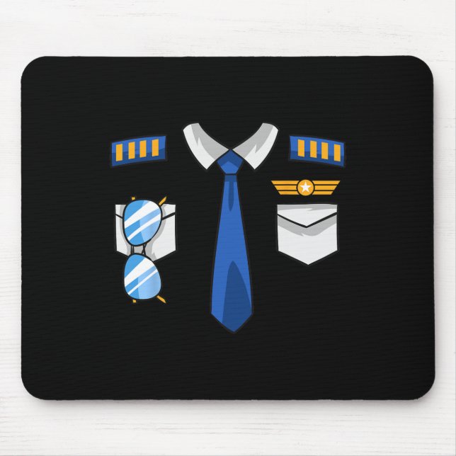 Pilot Uniform Costume Aeroplane Aviator Aviation H Mouse Pad (Front)