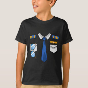 Pilot Uniform Costume Aeroplane Aviator Aviation H T-Shirt