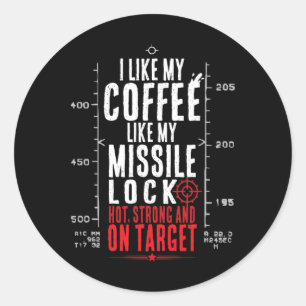 Pilot Videogame Missile Lock Gamer Coffee Drinker Classic Round Sticker