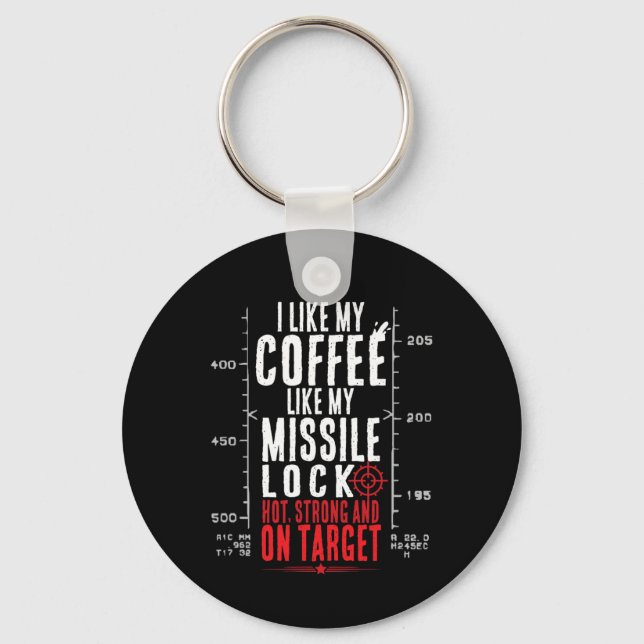 Pilot Videogame Missile Lock Gamer Coffee Drinker  Key Ring (Front)