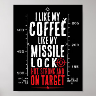 Pilot Videogame Missile Lock Gamer Coffee Drinker Poster