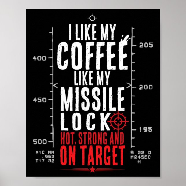 Pilot Videogame Missile Lock Gamer Coffee Drinker  Poster (Front)