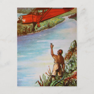 Pilot Waving Postcard
