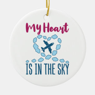 Pilot Wife My Heart Is In The Sky Ceramic Ornament
