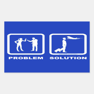 Pilot Wife Plane Problem Solution Rectangular Sticker