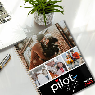 Pilot Wife Typography & Aeroplane,Minimalist Photo Planner