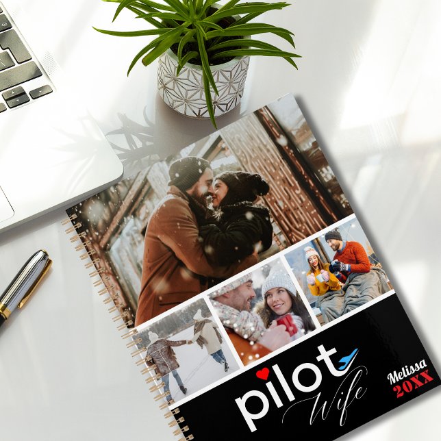 Pilot Wife Typography & Aeroplane,Minimalist Photo Planner (Creator Uploaded)