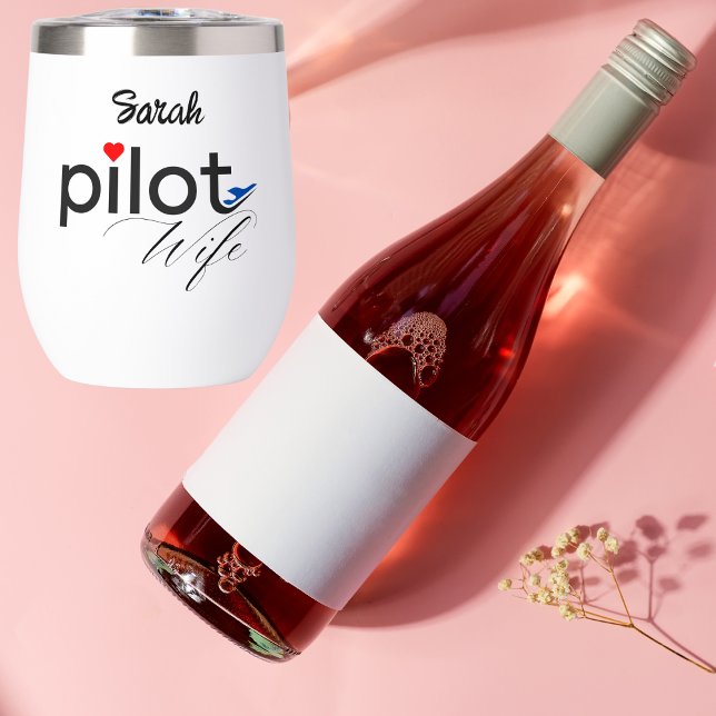 Pilot Wife Typography & Aeroplane Simple,Minimalis (Creator Uploaded)