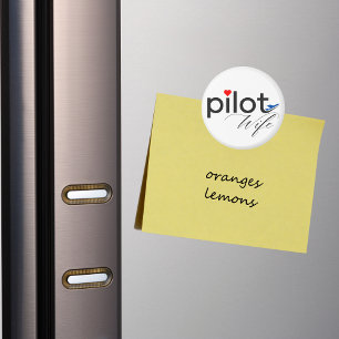 Pilot Wife Typography & Aeroplane Simple,Minimalis Magnet