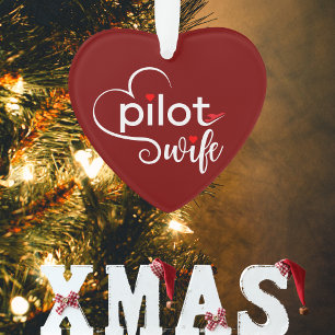 Pilot Wife Typography & Aeroplane Simple,Minimalis Ornament
