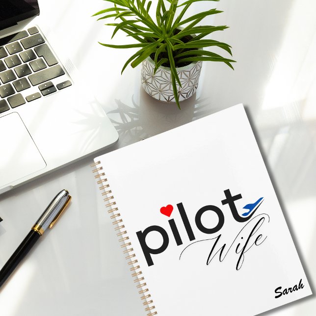 Pilot Wife Typography & Aeroplane Simple,Minimalis Planner (Creator Uploaded)