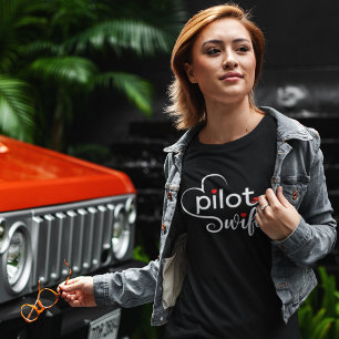 Pilot Wife Typography & Aeroplane Simple,Minimalis Tri-Blend Shirt