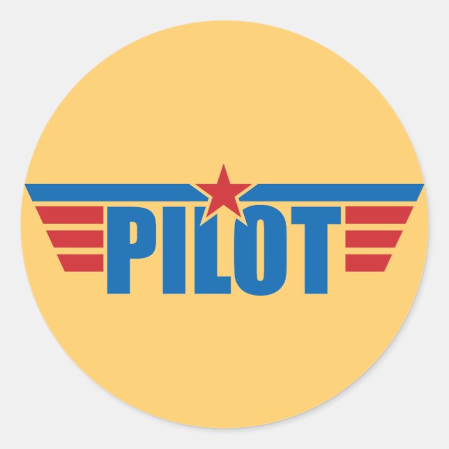 Pilot Wings Badge - Aviation Classic Round Sticker (Front)