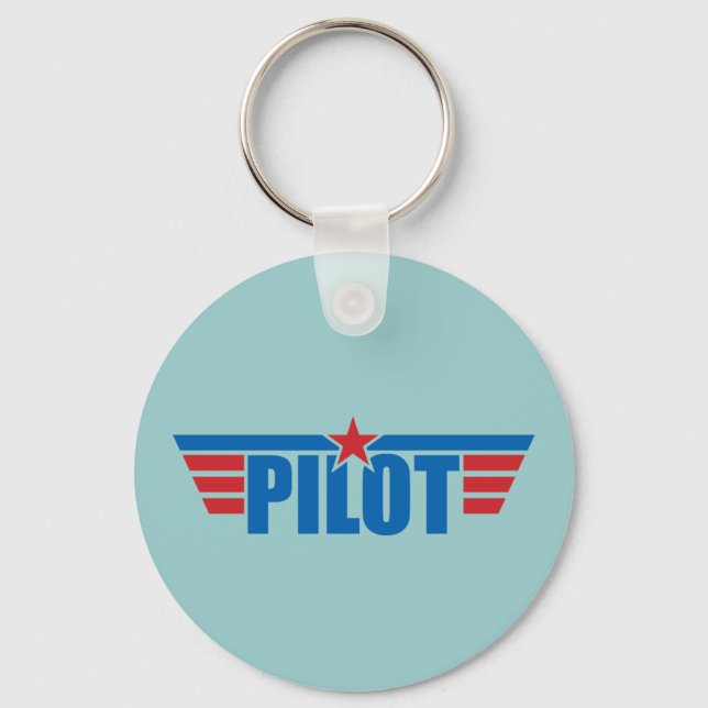 Pilot Wings Badge - Aviation Key Ring (Front)