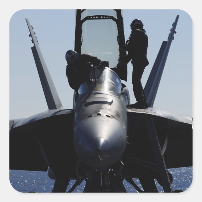 Pilots conducts a pre-flight inspection square sticker (Front)