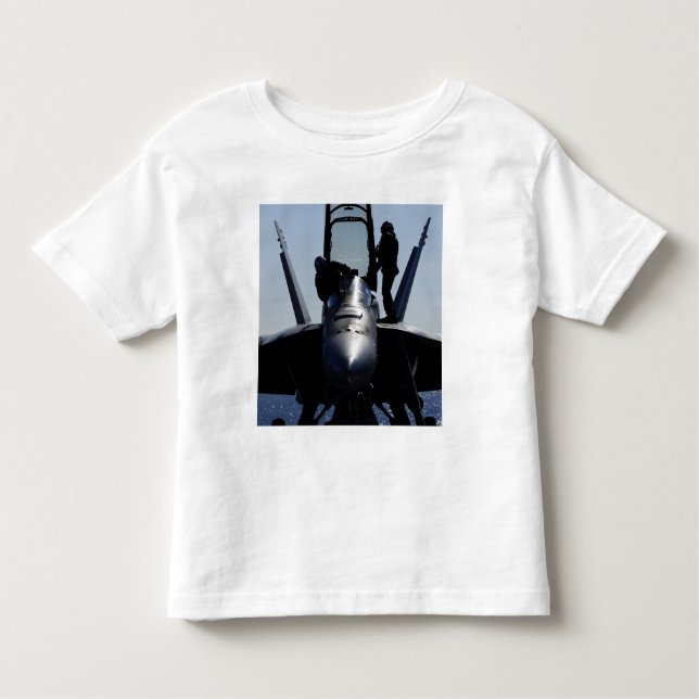 Pilots conducts a pre-flight inspection toddler T-Shirt (Front)