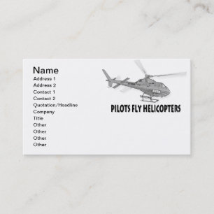 Pilots fly helicopters business card