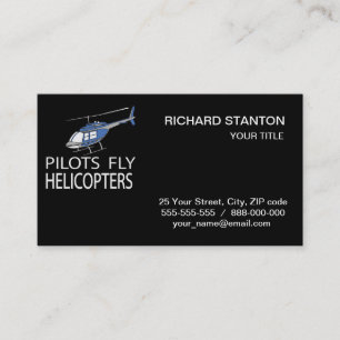 Pilots fly helicopters business card