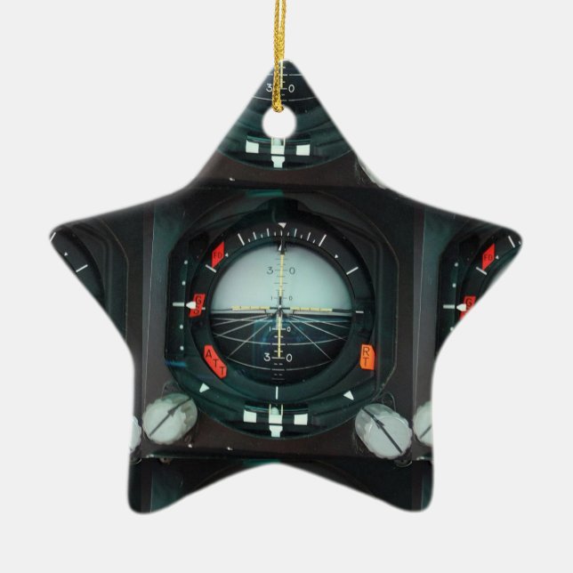 Pilot's instrument ceramic tree decoration (Front)