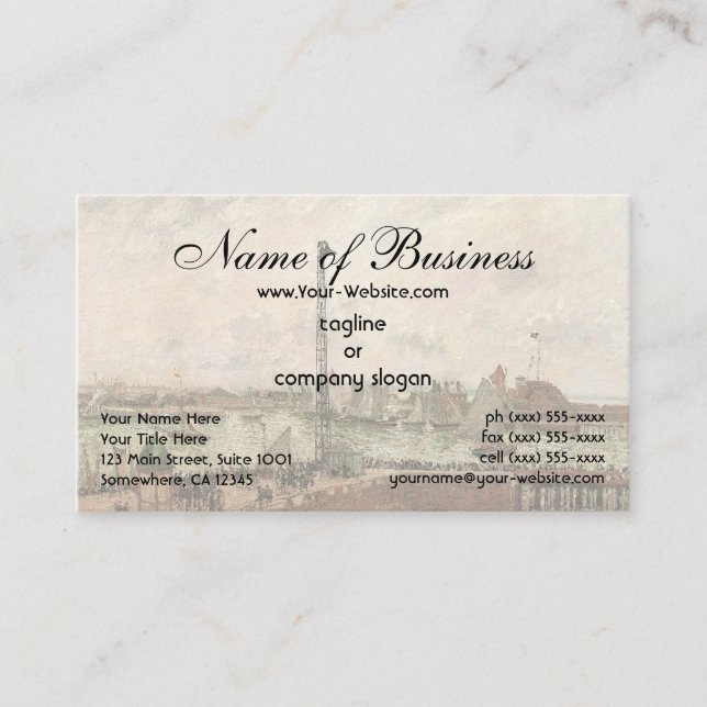Pilot's Jetty, Le Havre, Morning; Camille Pissarro Business Card (Front)