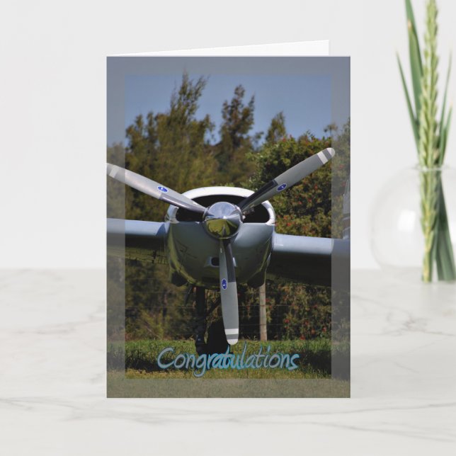 Pilots license. Getting your wings. Congratulation Card (Front)