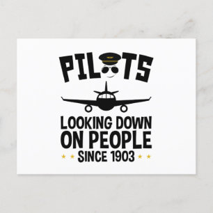 Pilots Looking Down on People since 1903 Postcard