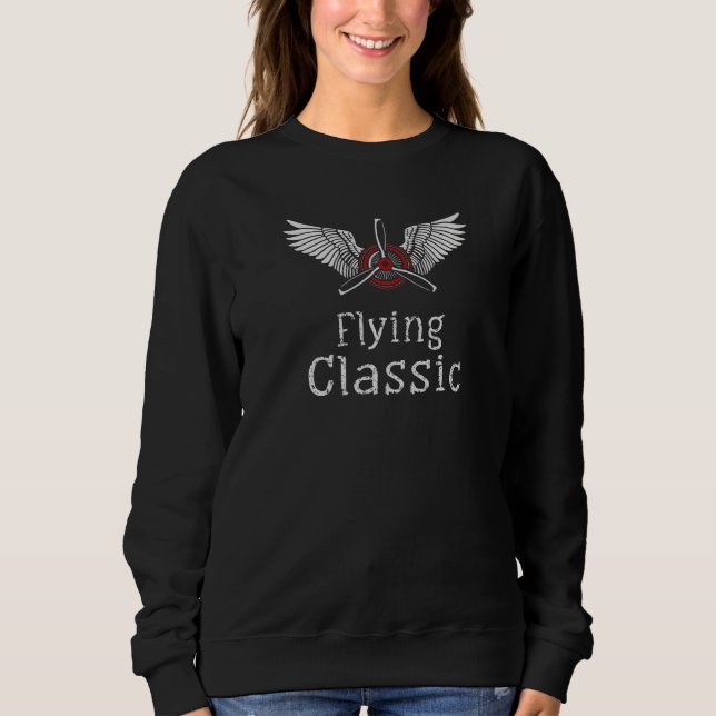 Pilots Propeller Airplane Wings Flying Classic Sweatshirt (Front)