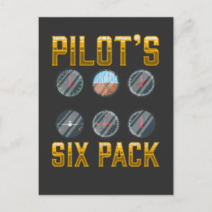 Pilots Six Pack Flight Humour Flight Aeroplane Lov Postcard