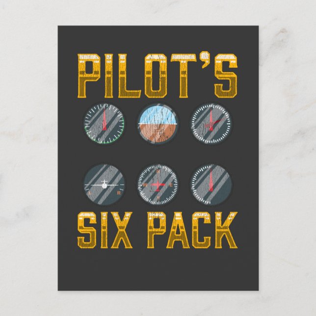Pilots Six Pack Flight Humour Flight Aeroplane Lov Postcard (Front)