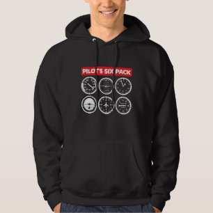 Pilot's Six Pack Flight Instruments Aviation Hoodie