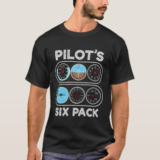 Pilot'S Six Pack Flight Instruments Aviation T-Shirt