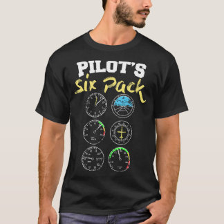 Pilots Six Pack with cockpit instruments T-Shirt