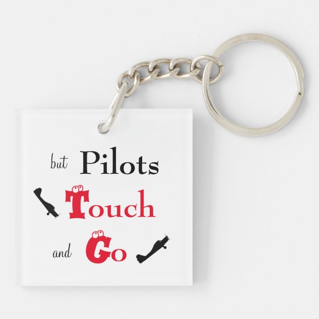 Pilots Touch and Go Square Key Chain (Back)