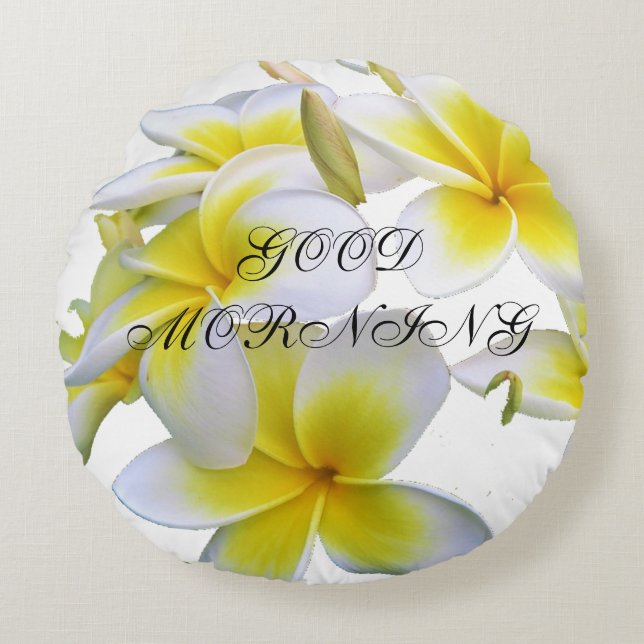 Pilow  With Flowers  Round Cushion (Front)