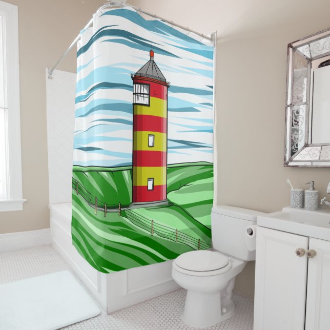 Pilsum Lighthouse Pilsumer Leuchtturm Shower Curtain (In Situ)