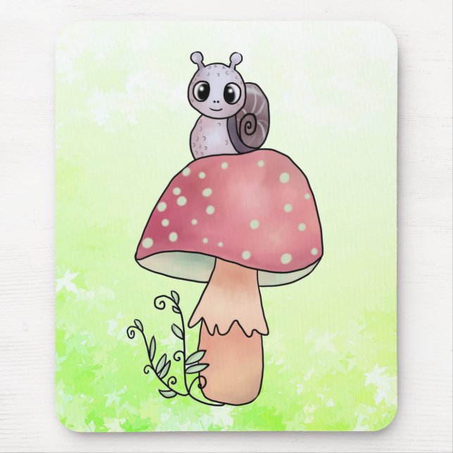 Pilz mit Schnecke Mouse Pad (Front)