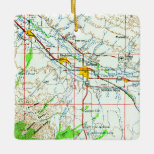 Pima AZ Vintage Topo Ceramic Ornament