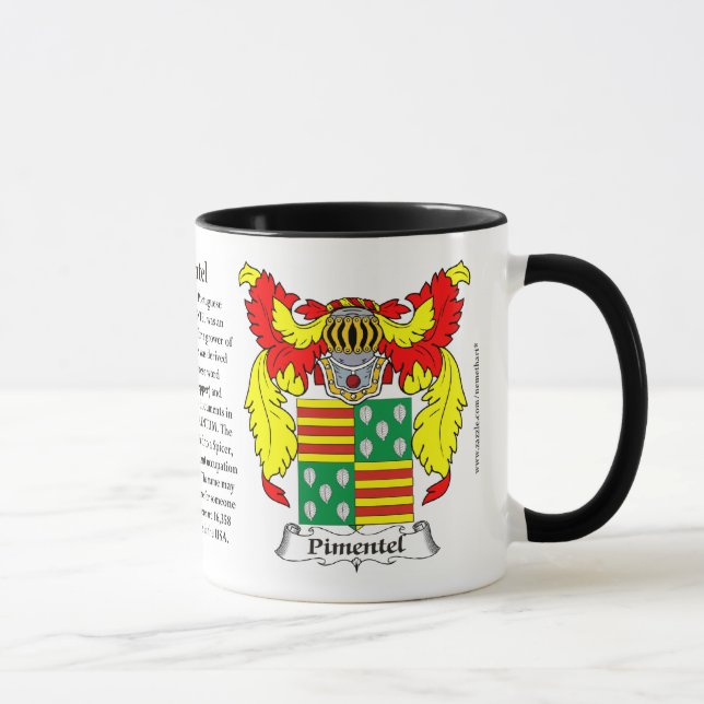 Pimentel Family Coat of Arms Mug (Right)