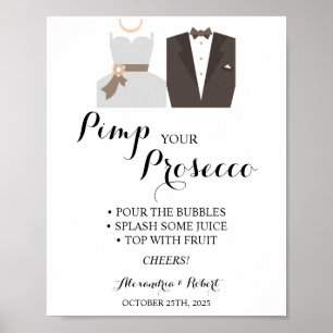 Pimp your Prosecco Bride & Groom Wedding Poster
