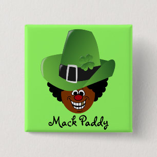 Pimped Out St. Patrick's Day Leprechaun 15 Cm Square Badge