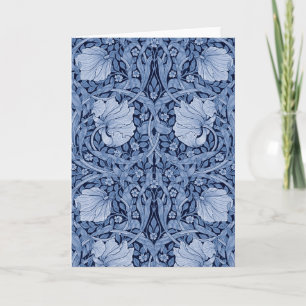 Pimpernel Blue Monotone, William Morris Card