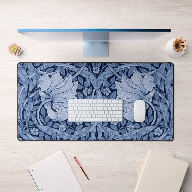 Pimpernel Blue Monotone, William Morris Desk Mat (Office 1)