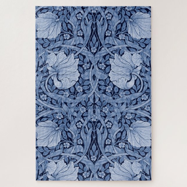 Pimpernel Blue Monotone, William Morris Jigsaw Puz Jigsaw Puzzle (Vertical)